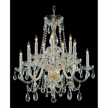 CRYSTORAMA Ten Light Polished Brass Up Chandelier 1130-PB-CL-SAQ